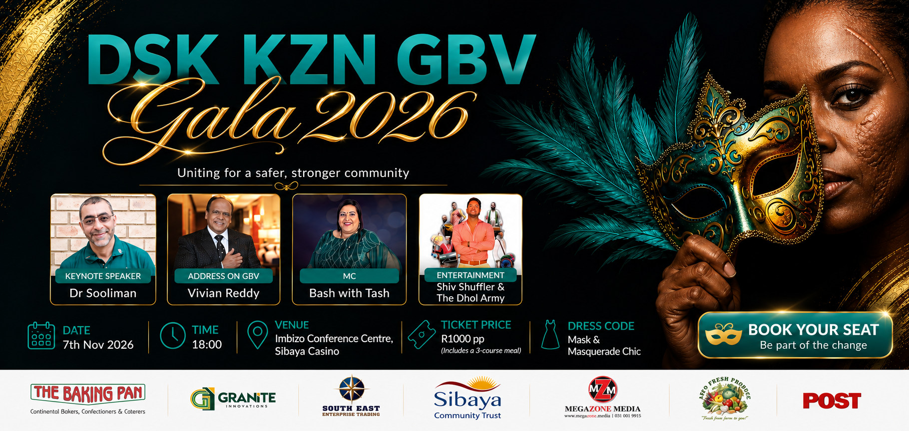 DSK KZN GBV Gala 2026 — 7 November 2026, Imbizo Conference Centre, Sibaya Casino.